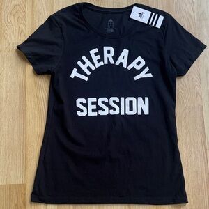 ADIDAS NWT NEW size Medium M Black Therapy Session Women's Top shirt tee